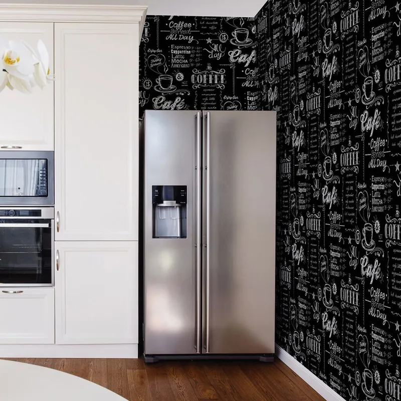 Superfresco Easy Black / White Coffee Shop Wallpaper Size: 10000mm x 520mm Black