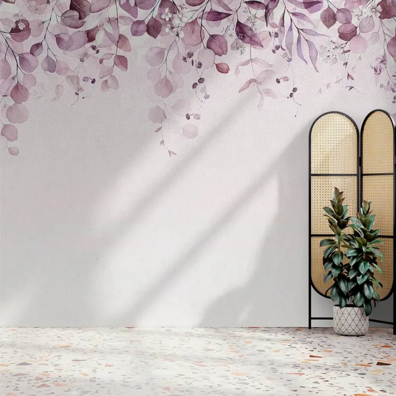 Superfresco Easy Botanical Cascade Purple Print To Order 3m x 2.8m Mural - Purple