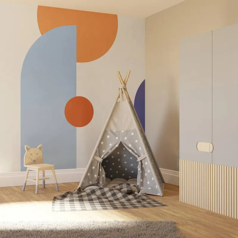 Superfresco Easy Curve & Arch Geo Cobalt Print To Order 3m x 2.8m Mural in Blue Blue