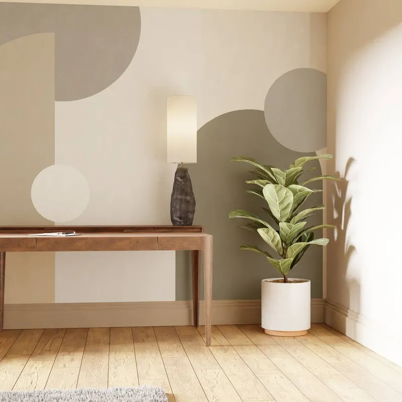 Superfresco Easy Curve & Arch Geo Neutral Print To Order 3m x 2.8m Mural in Beige Beige