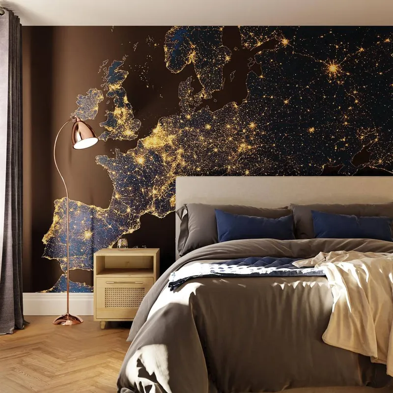 Superfresco Easy Europe by Night Navy Print To Order 3m x 2.8m Mural Navy