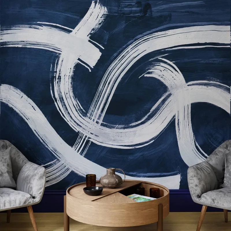 Superfresco Easy Expression Navy Print To Order 3m x 2.8m Mural Navy