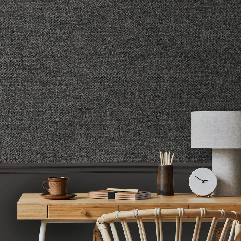 Superfresco Easy Hearthbound Texture Charcoal Wallpaper Size: 10000mm x 520mm - Charcoal