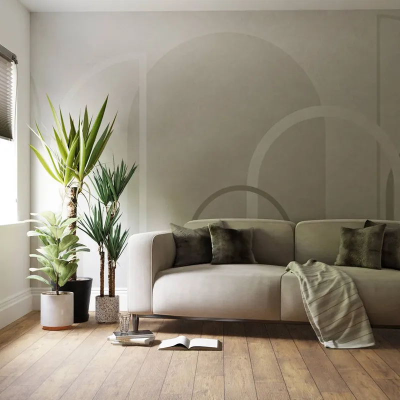 Superfresco Easy Linear Arch Grey Print To Order 3m x 2.8m Mural - Grey