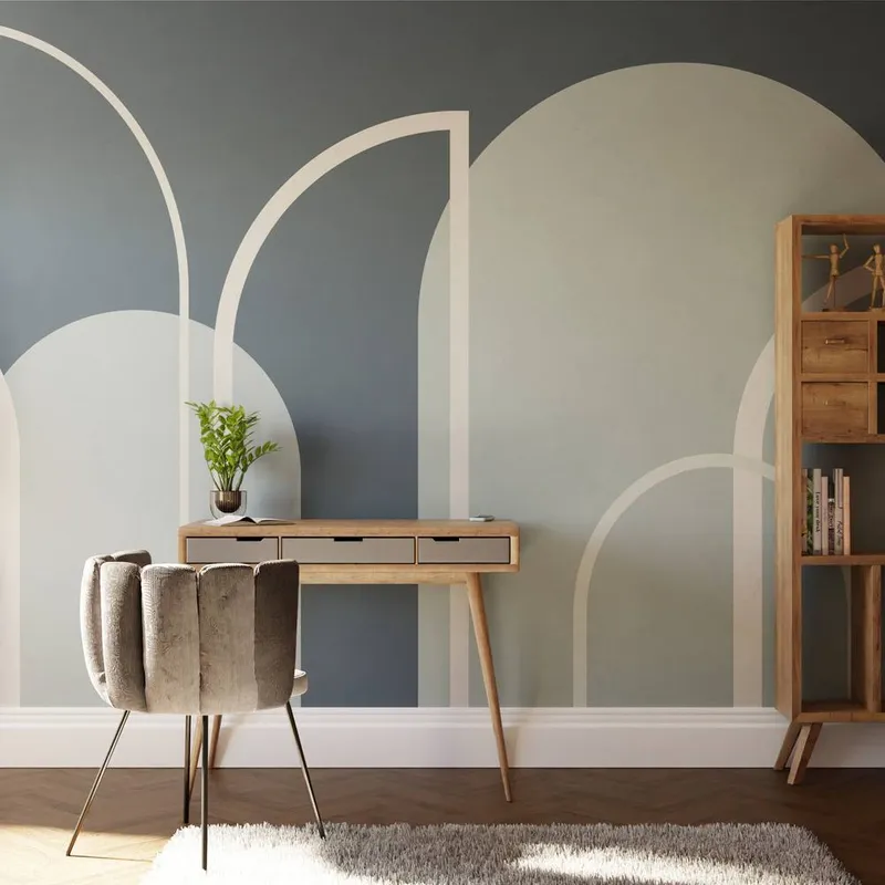 Superfresco Easy Linear Arch Navy Print To Order 3m x 2.8m Mural Navy