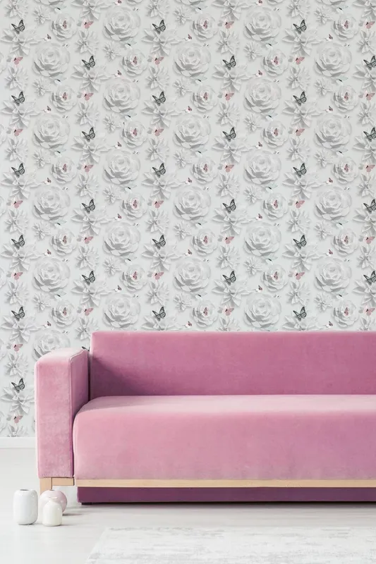 Superfresco Easy Origami Florals White Wallpaper White