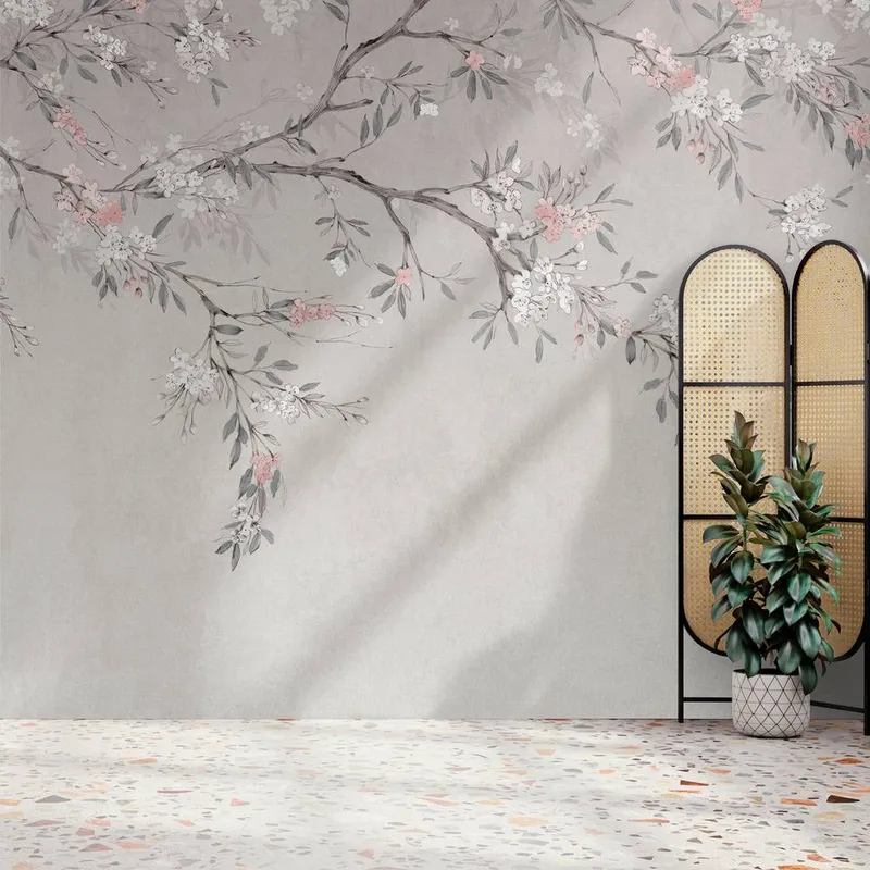 Superfresco Easy Unisex Blossom Trail Grey Print To Order 3m x 2.8m Mural Grey One Size female