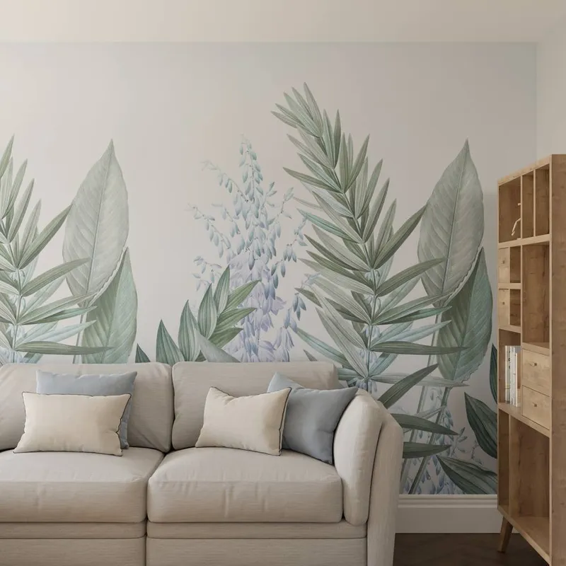 Superfresco Easy Unisex Flora & Fauna Blue Print To Order 3m x 2.8m Mural Blue female