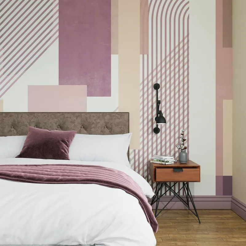 Superfresco Easy Graphic Mauve Pink Print To Order 3m x 2.8m Mural - Pink - Size: One Size