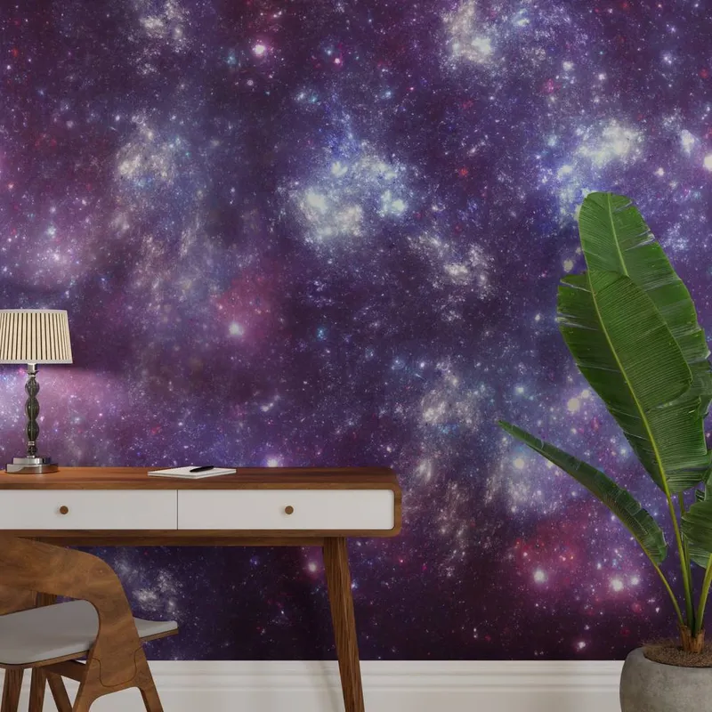 Superfresco Easy Unisex Stardust Aurora Print To Order 3m x 2.8m Mural in Blue Blue female
