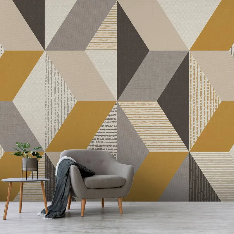 Superfresco Easy Unisex Tribal Geo Yellow Print To Order 3m x 2.8m Mural Yellow female