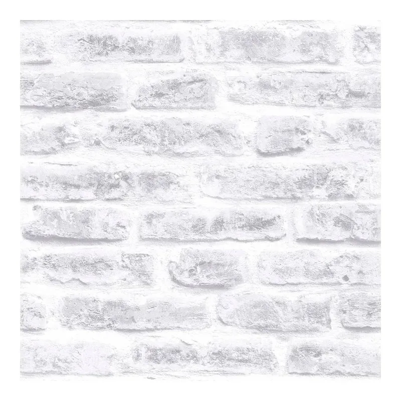 Superfresco Easy White Brick Wall 3D Effect Wallpaper Size: 10000mm x 520mm - White - Size: 10000mm x 520mm