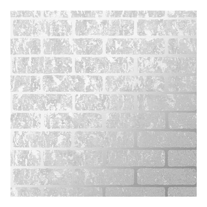 Superfresco Milan Brick Silver Wallpaper Size: 10000mm x 520mm - Silver - Size: 10000mm x 520mm