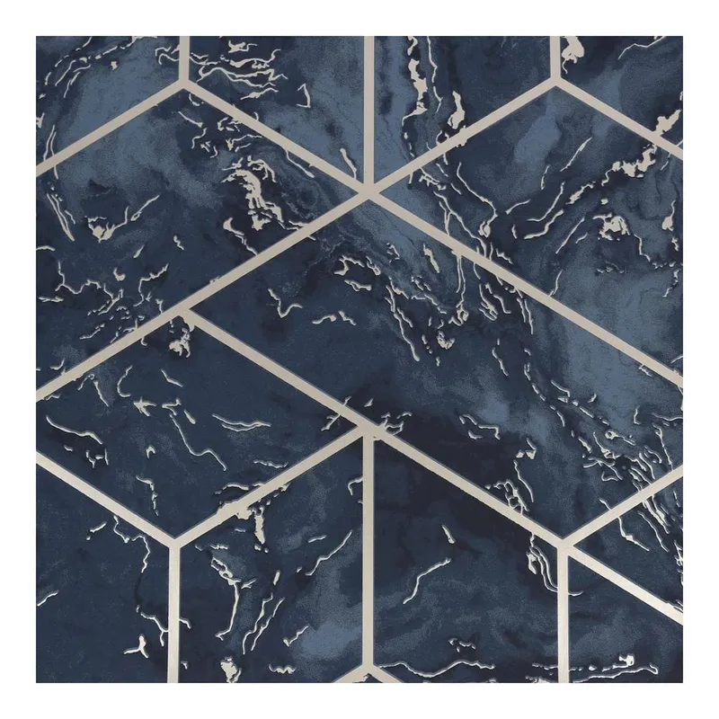 Superfresco Unisex Hestia Geometric Navy Wallpaper in Blue Size: 10000mm_x_520mm Blue female