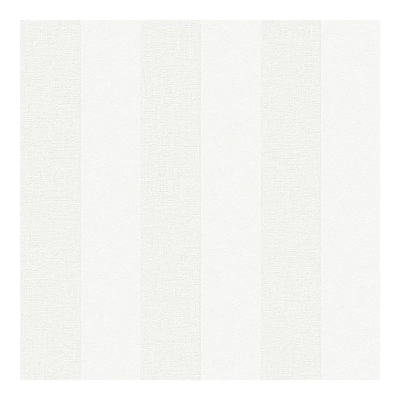 Superfresco Stripe White Textured Wallpaper Paintable Size: 10000mm x 520mm - White
