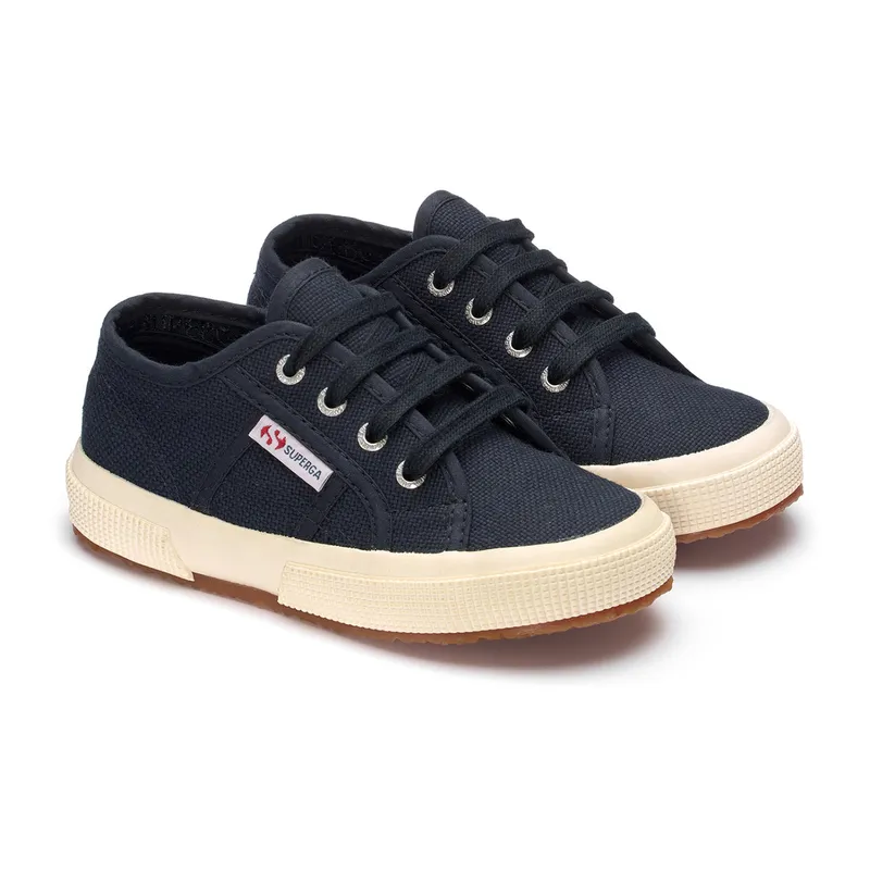 Superga 2750 Jcot Leather Trainers in Navy Size: 11 Navy 11