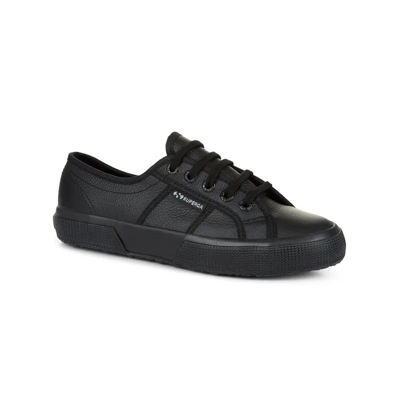 Superga Unisex Adult 2750 Efglu Leather Trainers (Total Black) - Size Uk 3