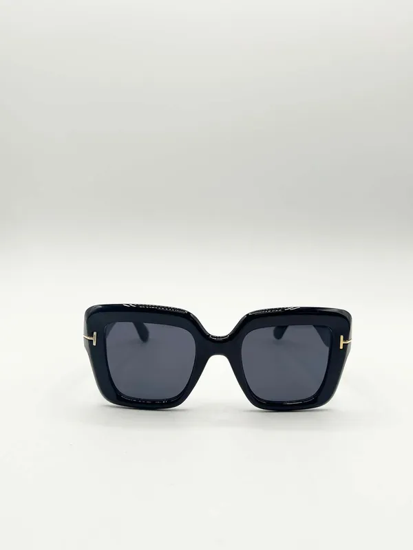 Svnx Bold Square Sunglasses in Black Black