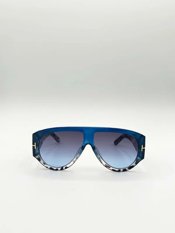 Svnx Oversized Rounded Sunglasses in Blue Blue One Size