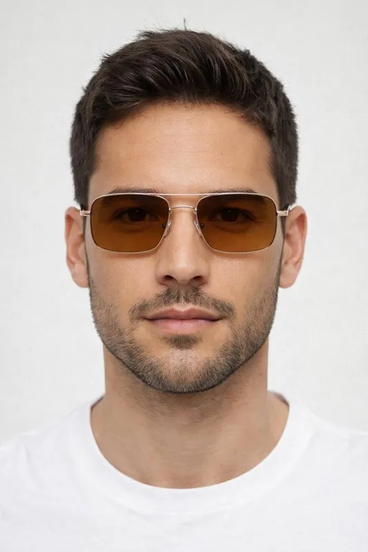 Svnx Unisex Aviator style square frame sunglasses in Brown - Brown