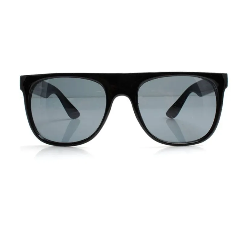 Svnx Unisex Black Wayfarer Flat Top Sunglasses With Black Lense - Black
