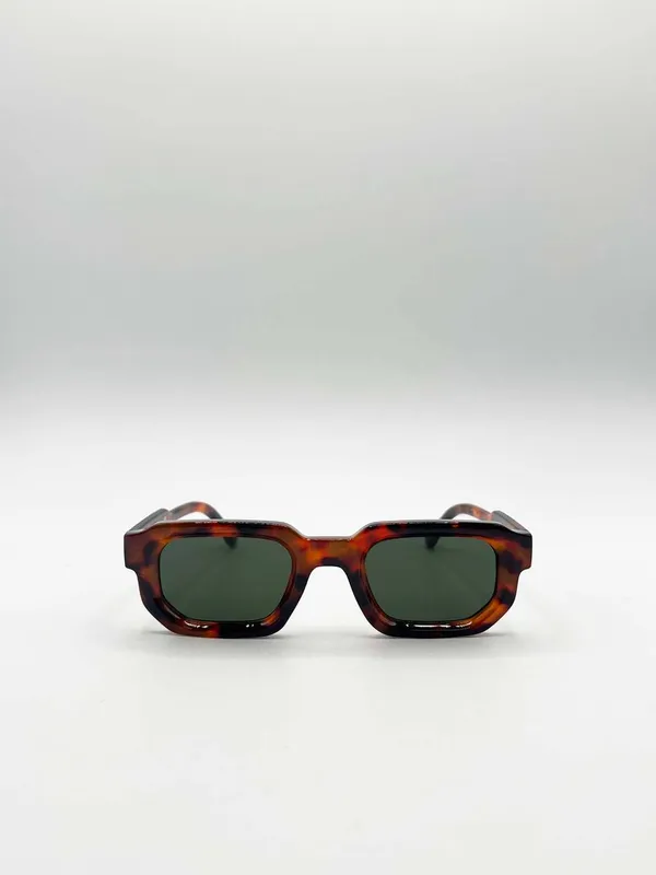 Svnx Unisex Chunky Retro Square Sunglasses in Brown Brown female