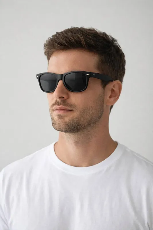 Svnx Unisex Classic Wayfarer Sunglasses w/ Black Matte Frame Black One Size female