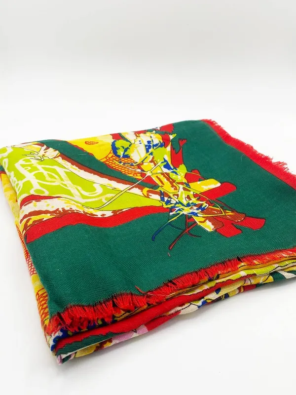 Svnx Unisex Green Multi Print Scarf - Green