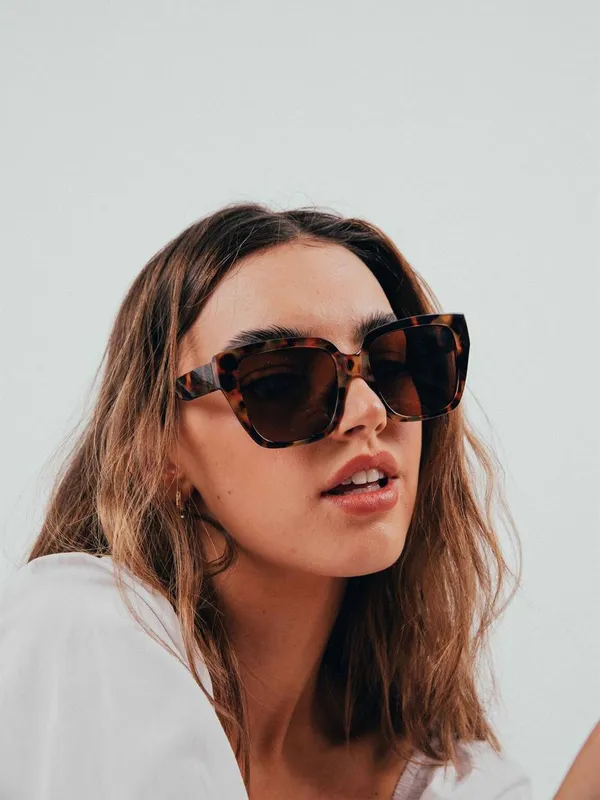 Svnx Unisex Plastic Frame Oversized Cat Eye Sunglasses in Brown - Brown - Size: One Size