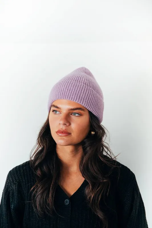 Svnx Unisex Ribbed Beanie Hat In Purple - Purple