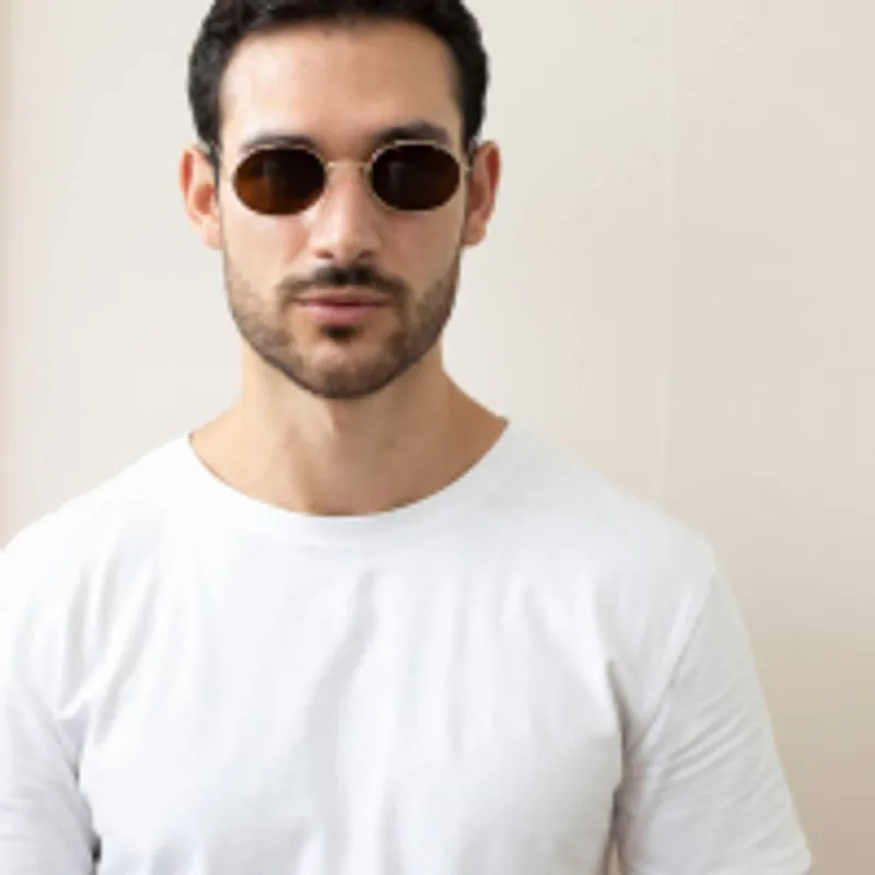 Svnx Unisex Round Metal Frame Sunglasses in Gold Gold One Size female