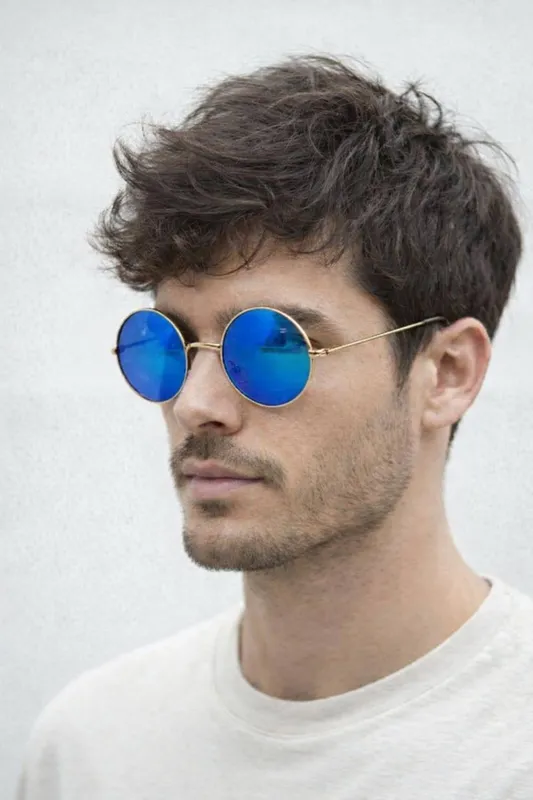 Svnx Unisex Round Metal Sunglasses In Shiny in Silver Silver female