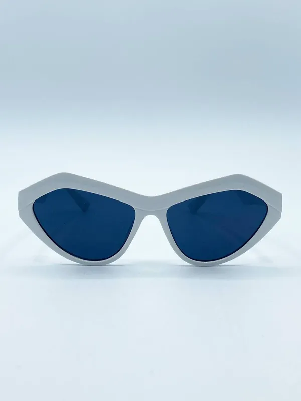 Svnx Women's Angular Sunglasses in White - White - Size: One Size