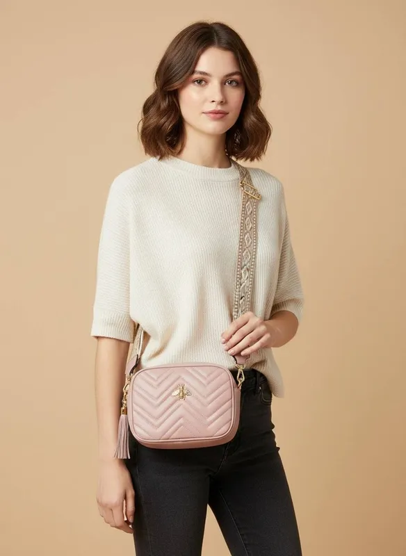Svnx Women's Bee Embellished Camera Bag in Pink Pink female