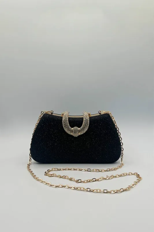 Svnx Women's Black Shimmer Clutch Bag Black female