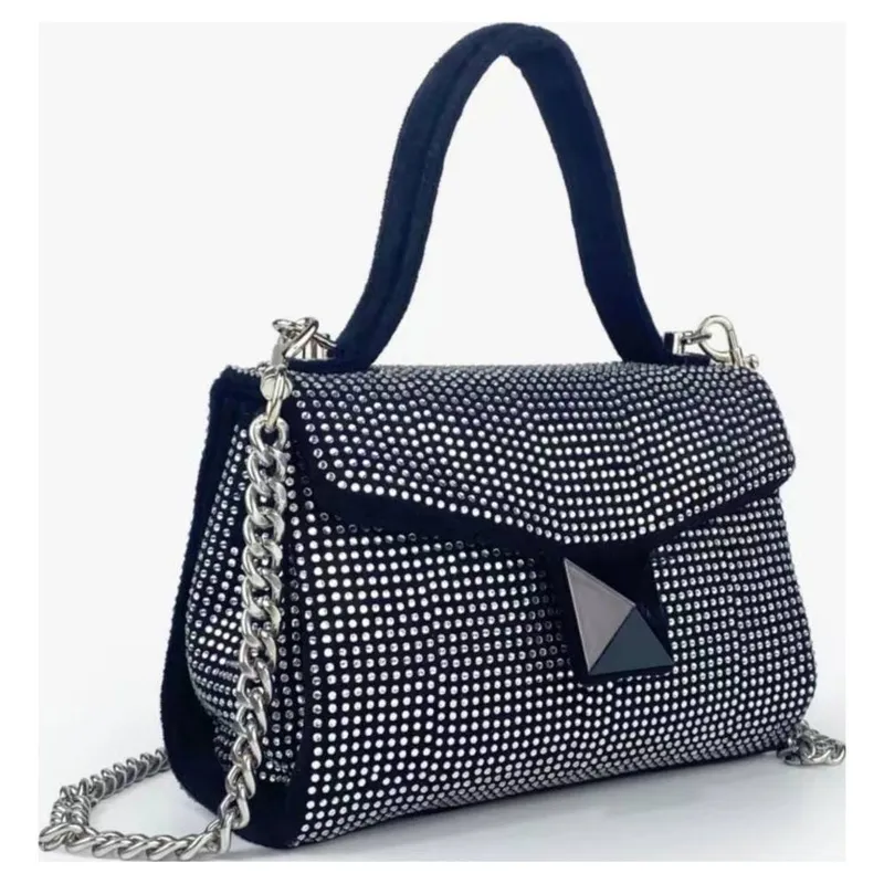 Svnx Women's Black Suede Rhinestone Grab Bag - Black