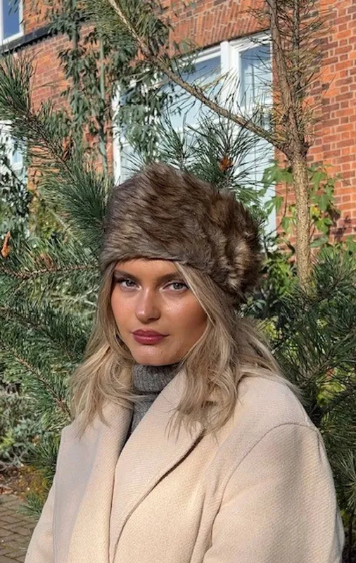 Svnx Women's Faux Fur Headband in Brown Brown female