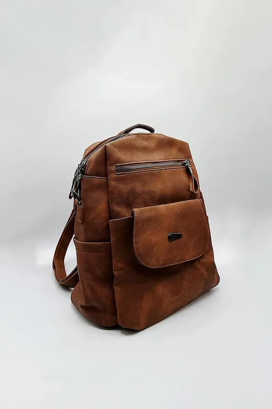 Svnx Women's Faux Leather Backpack in Brown - Brown
