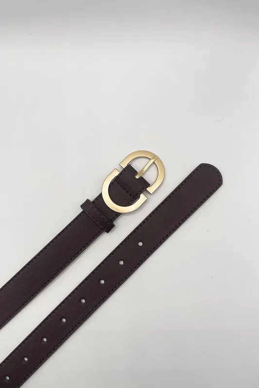 Svnx Women's Gold Metal Buckle in Brown Brown One Size