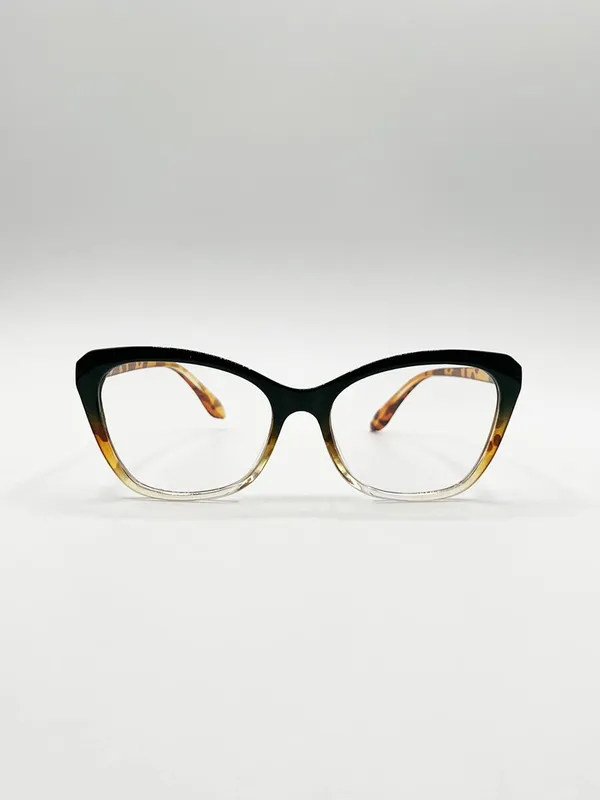 Svnx Women's Green Tortoiseshell clear Lens Glasses Sunglasses - Green - Size: One Size