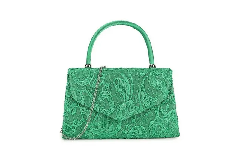 Svnx Women's Lace Top Handle Grab Bag in Green Green female