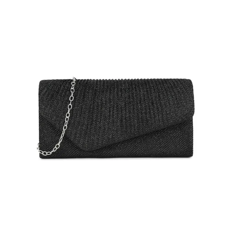 Svnx Women's Luxe Metallic Clutch in Black Black One Size