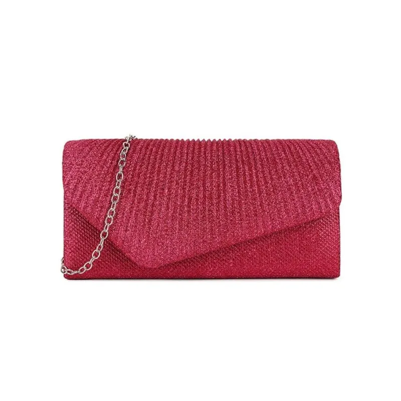 Svnx Women's Luxe Metallic Clutch in Fuchsia Fuchsia female