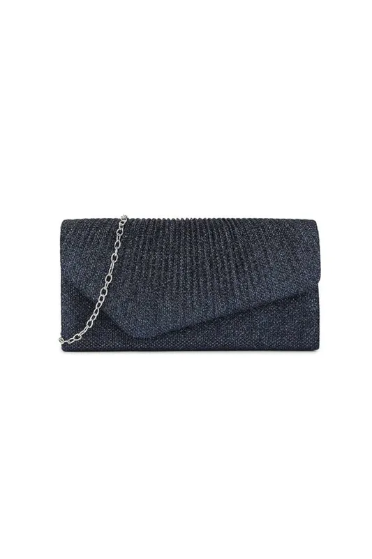 Svnx Women's Luxe Metallic Clutch in Navy Navy One Size