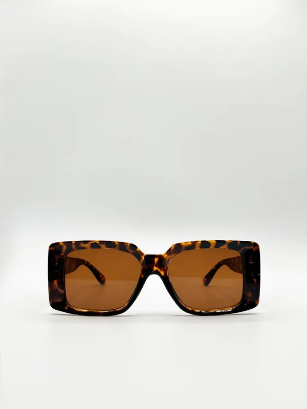 Svnx Women's Oversized Square Frame in Tortoiseshell in Brown Brown One Size