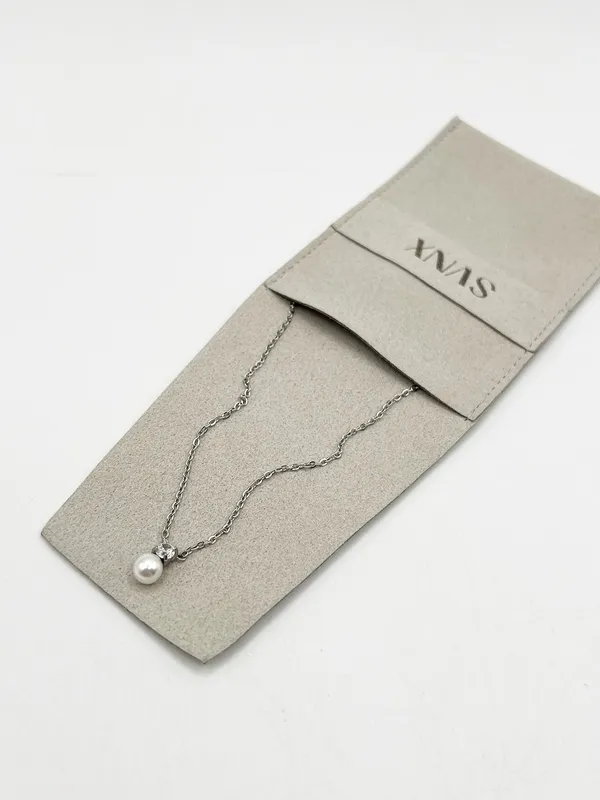 Svnx Women's Pearl Diamante Necklace in Silver Silver One Size