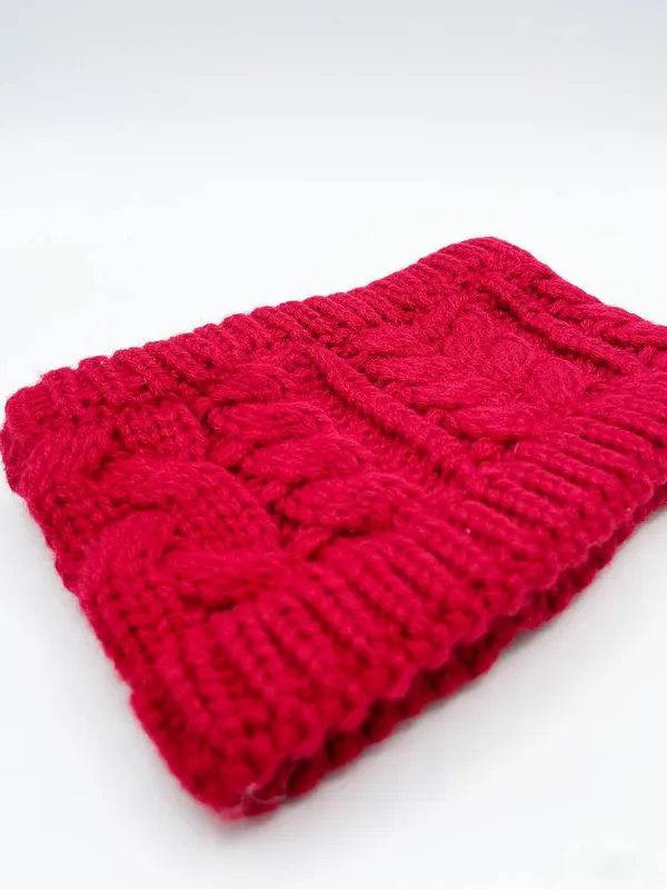 Svnx Women's Red Cable Knitted Headband - Red - Size: One Size