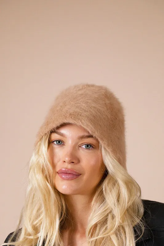Svnx Women's Soft Seamless Bucket Hat in Beige - Beige