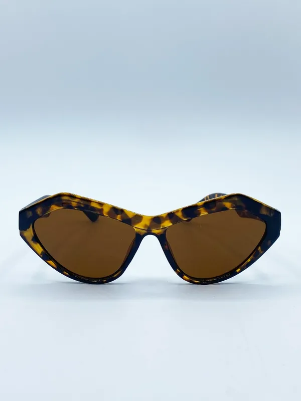 Svnx Womens Angular Sunglasses In Tortoiseshell - Brown - One Size