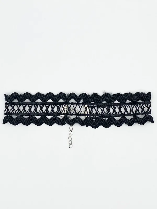 Svnx Womens Corded Wave Edge Choker - Black - One Size
